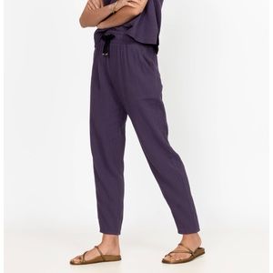 Calme by Johnny Was Purple 100% Cotton Barrel Leg Jogger - Size Small